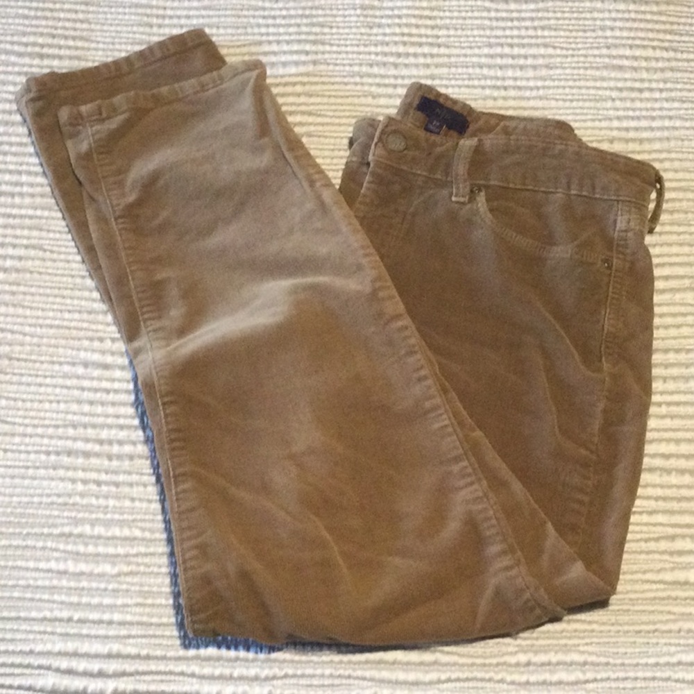 NYDJ, tan, corduroy jeans, size 2p, GUC, skinny